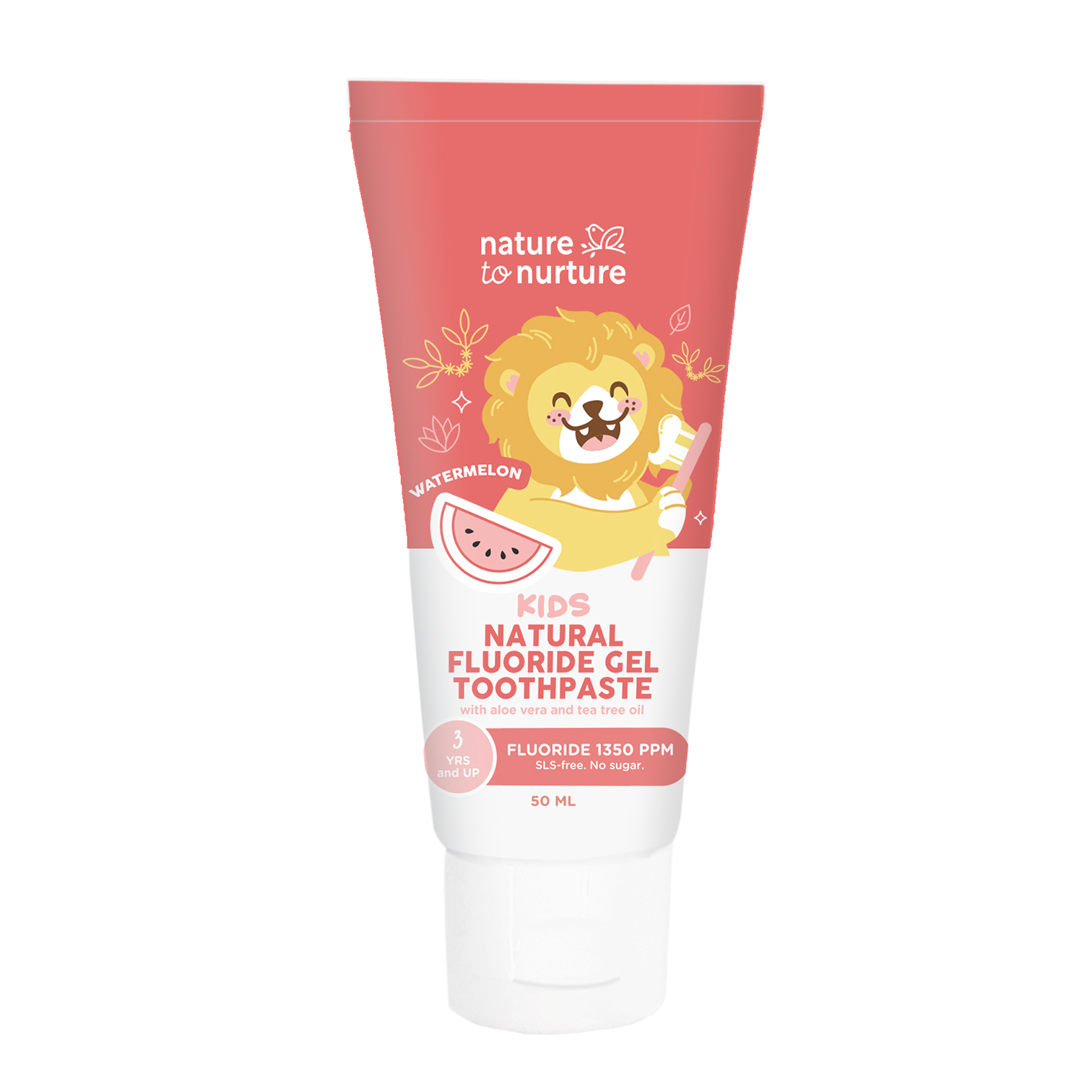 Nature to Nurture Kids Fluoride Gel Toothpaste 50ml | Mild Mint Watermelon & Blueberry Flavors Ages 3+