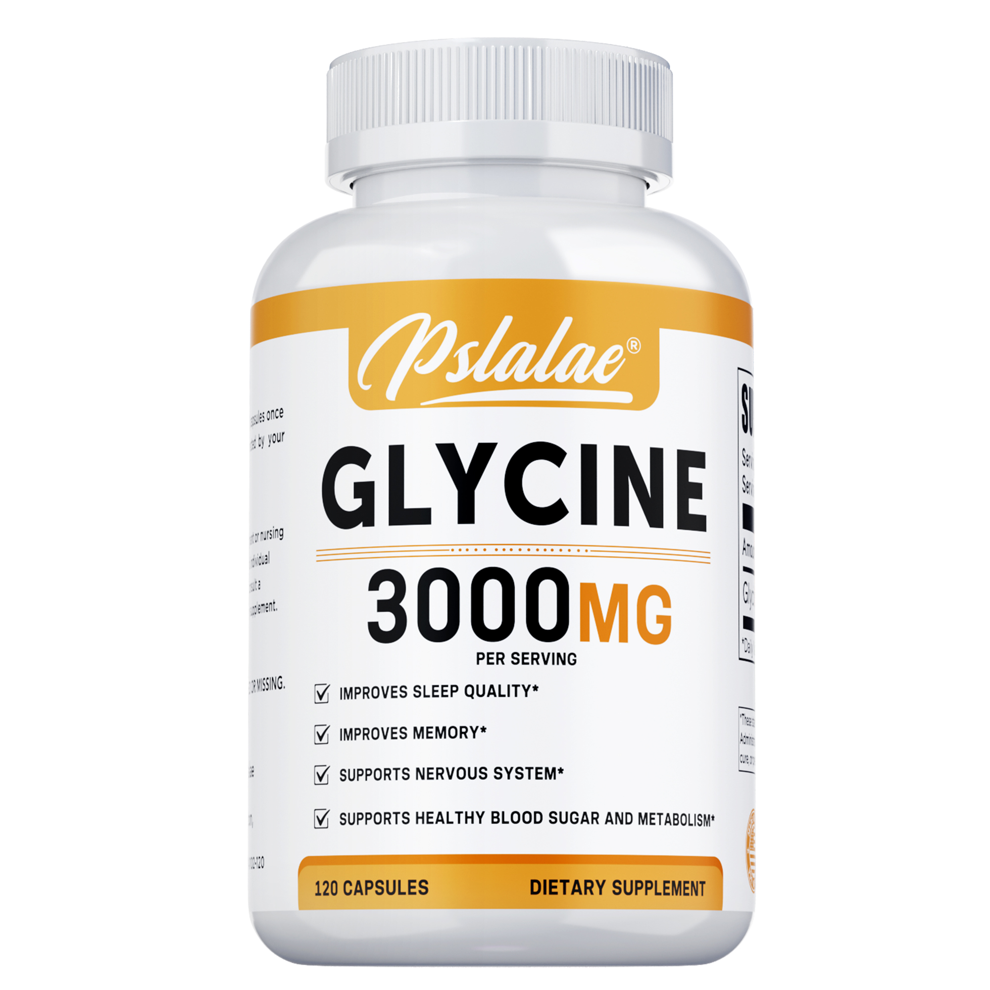 Viên nang Glycine - Thực phẩm bổ sung Glycine Thực phẩm bổ sung axit amin - (3000 mg) 120 viên nang
