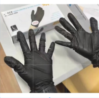 TQTQ 100pcs VINYL/NITRILE GLOVES BLACK MULTI-PURPOSE DISPOSABLE EXAMINATION GLOVES