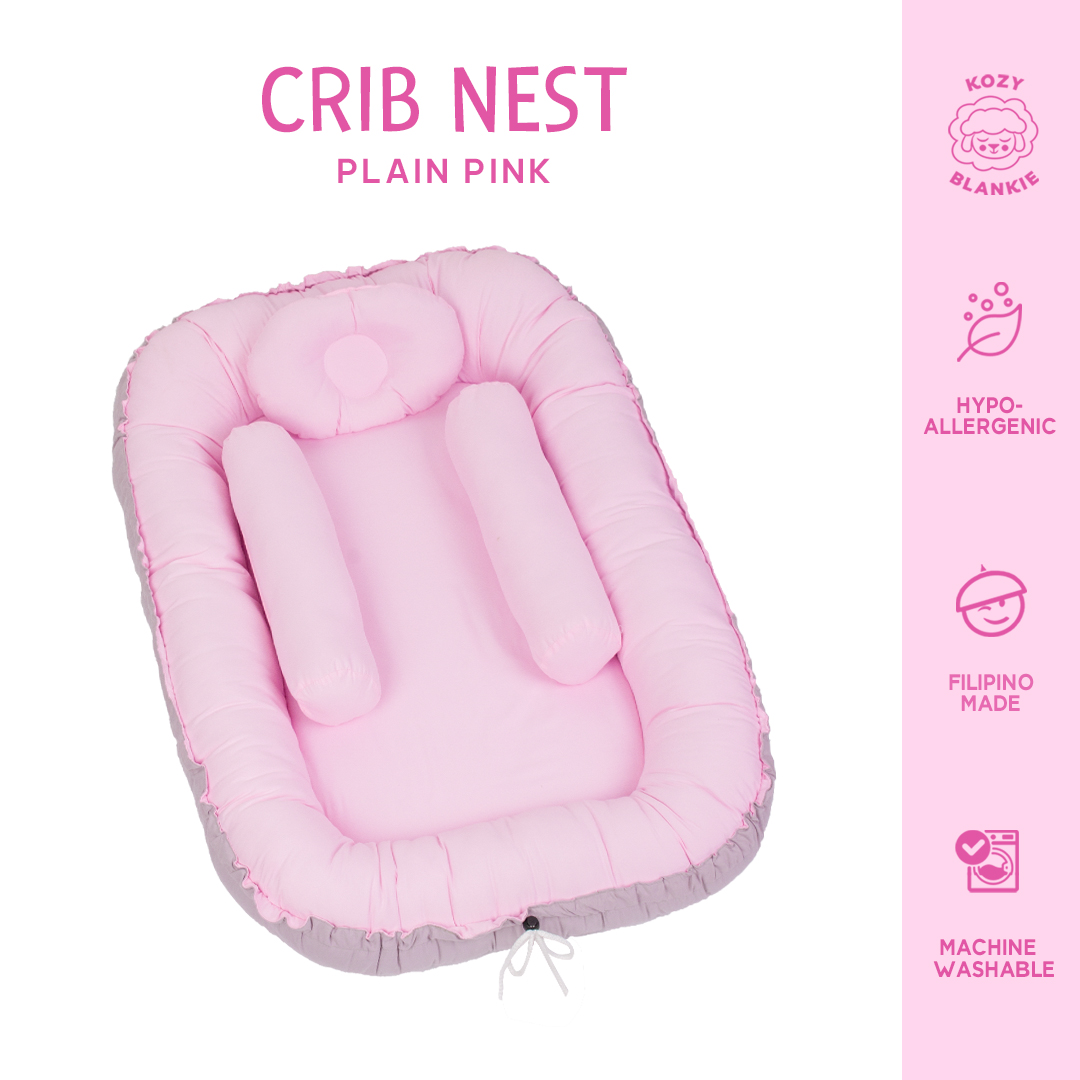 Kozy Blankie Baby Bed Crib Nest - Plain Pink
