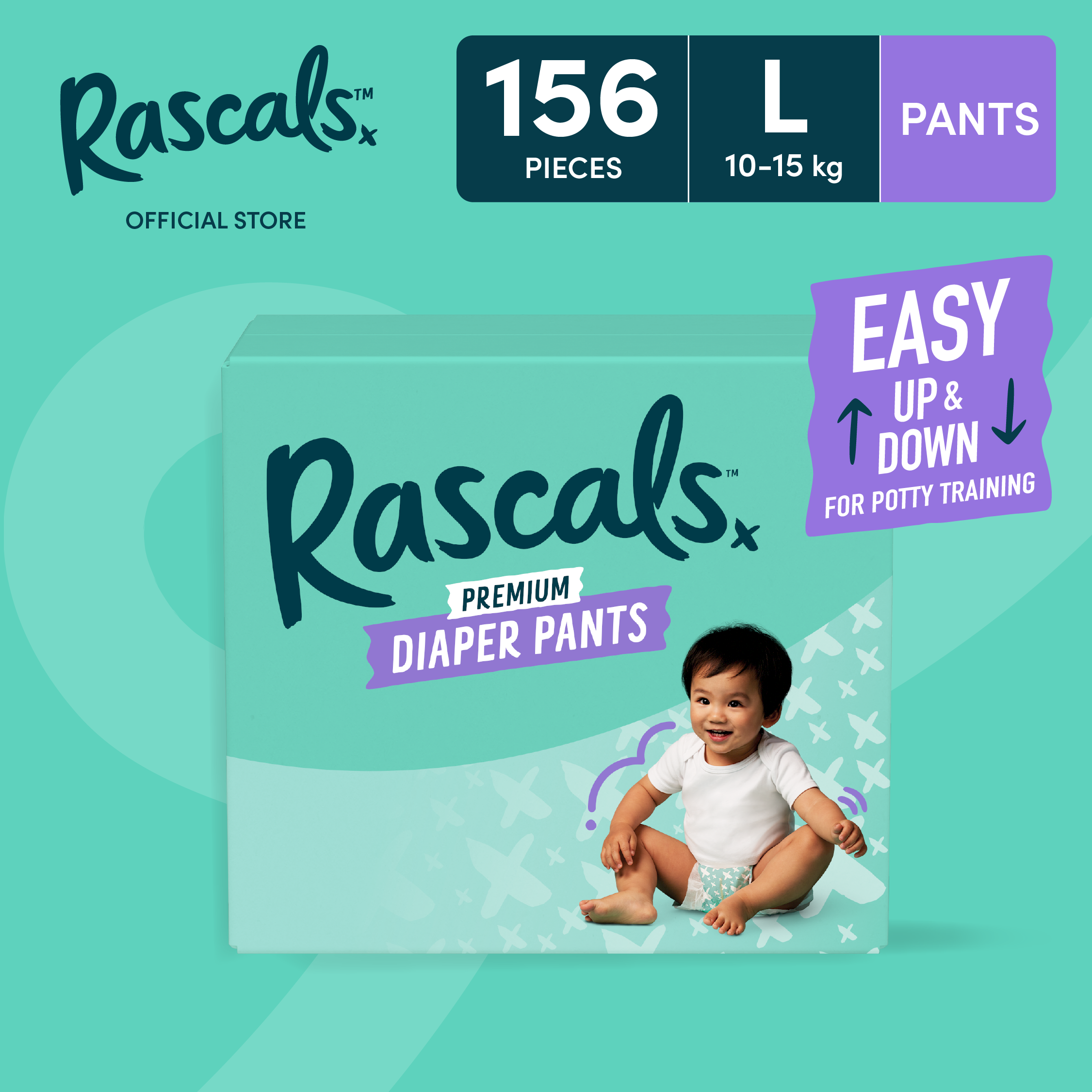 RASCALS Pants Super Jumbo Box Large - 52 pcs x 3 (156 pcs)
