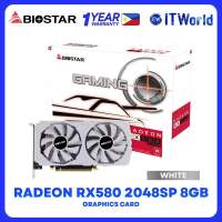 Biostar AMD Radeon RX580 2048SP 8GB GDDR5 Dual Fans Graphics Card - Black | White itw
