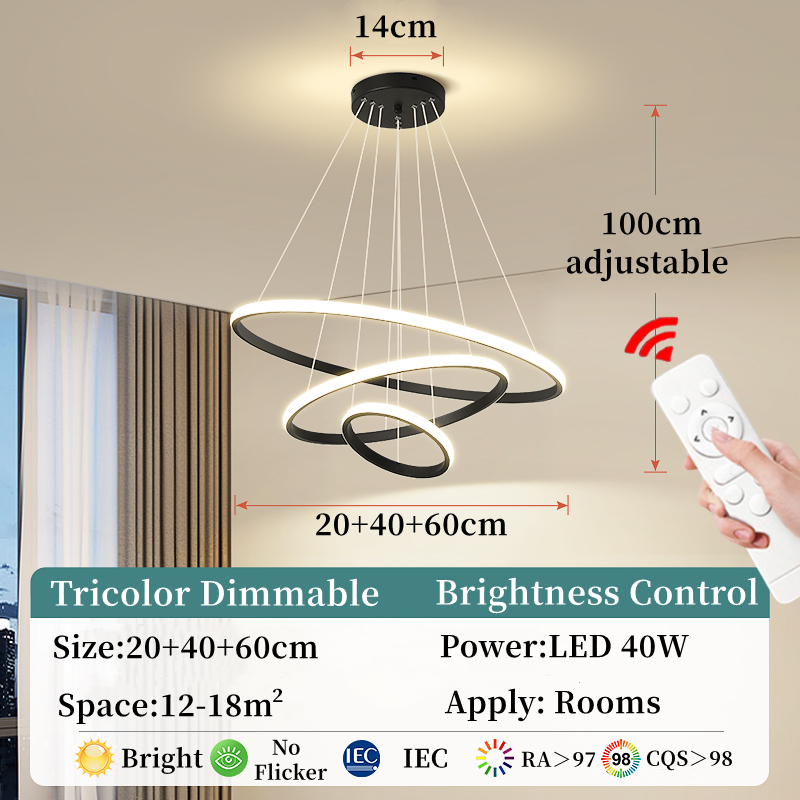 Modern Design LED Ceiling Light 3Colors Dimmable /Remote Control Room Light Living Room Light Center Light Bedroom Light LED Lights For House Ceiling Lamp Indoor Lighting