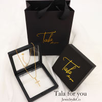 Tala for you Necklace Cross 18K Gold Unisex Fashion Pendant With Box Couple Christmas Gift Adjustable Hypoallergenic