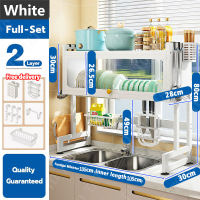 【Local Stock】105cm Kitchen Organizer Dish Rack Over Sink Stainless Steel Multi-Function Countertop Space Saver Drying Draining Rack Non-Slip
