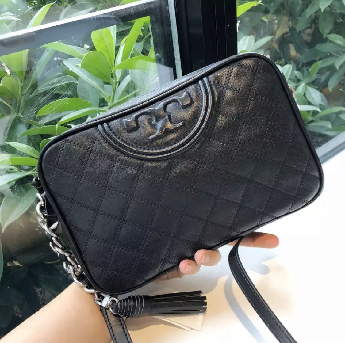 fleming distressed chevron camera bag