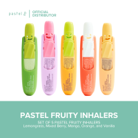 PASTEL 2-in-1 Fruity Inhaler (Mango Mixed Berry Orange Vanilla and Lemongrass) (1.5ml each) [Menthol Vapors Fruit Extracts Essential Oil Relieves Dizziness Headache Fatigue]