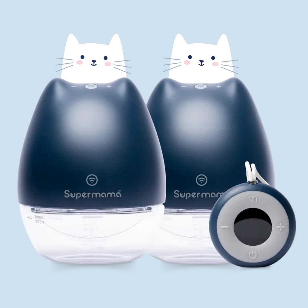 Supermama Lab Air Plus | Wearable Handsfree Electric Breast Pump w/ Remote | Office-friendly & Convenient