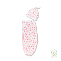 Swaddies PH Premium Cotton Swaddle Wrap with Soft Knotted Hat for Infants 0-3 Months - Assorted Patterns