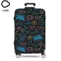 COSLIFE Business Black Thickened Luggage Cover 18/24/28/32 Inch High Elastic Suitcase Spandex Protector Case