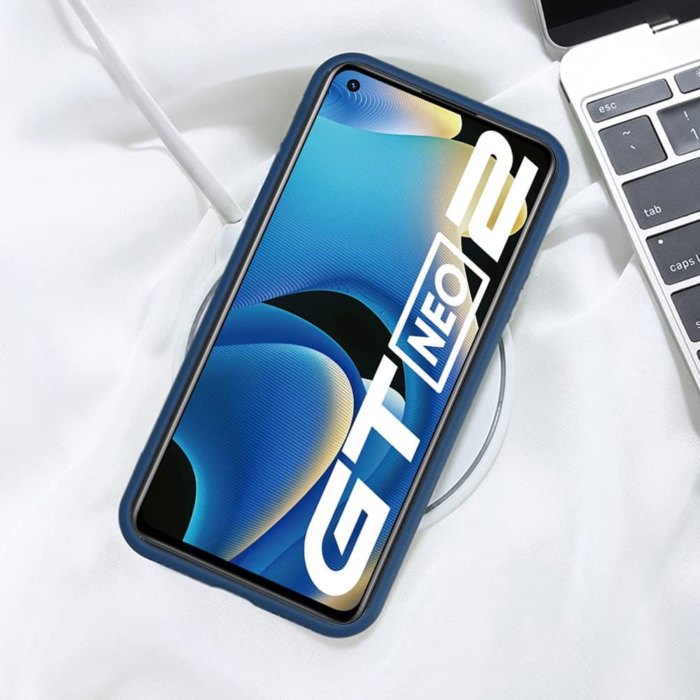 Custodia Per Realme GT Neo2 2 In 1 TPU + PC Antiurto Con Supporto Anello A 360° – Cover Blu Con Cavalletto Magnetico