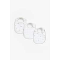 Mothercare Muslin Velcro Newborn Bibs - 3 pack