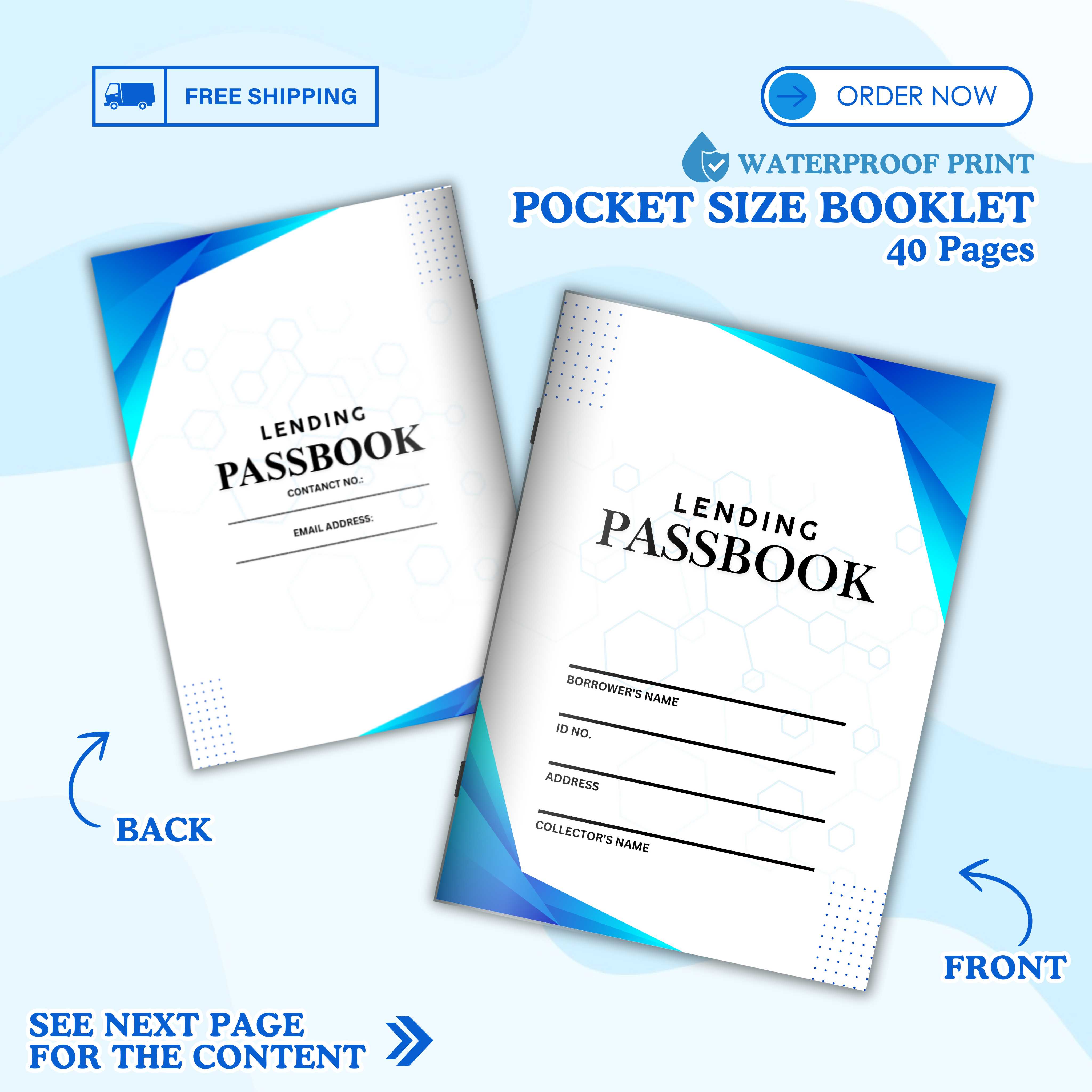 Loan Lending Passbook Record Booklet for Borrower & Lender Tracker for Business or Personal Use