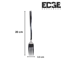 Edge Variant of Heavy Duty Set of 6 Pieces Each Spoon / Set of 6 Pieces Each Fork Cutlery  Food Grade Stainless Steel Flatware Cutlery Set for Home Kitchen and Restaurant Mirror Polished Dishwasher Safe