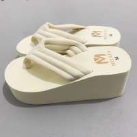 MITATA 7cm Height Lightweight Wedge Slipper Flip Flop For Women