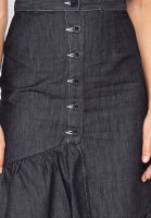Next Jeans Pencil Skirt w/ Ruffles (Black)