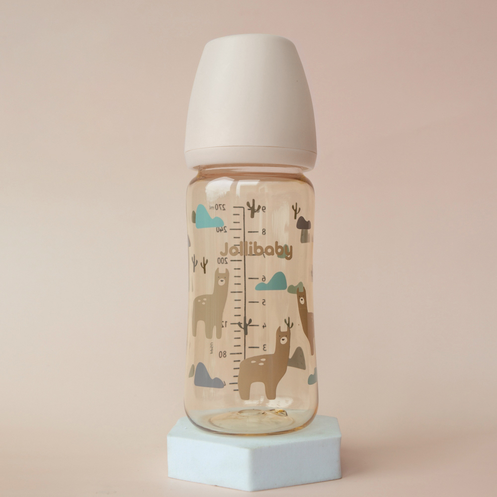 Jollibaby PPSU Feeding Bottles Baby Wide Neck Durable Formula Bottle Soft Silicone Nipple BPA Free