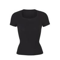 [Hottie Diary] Womens Tops Square Neck Short Sleeve T-Shirt Cropped Top Shirt Casual Womens top