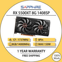 Used SAPPHIRE RX 5500XT 8GB Graphics Card RX5500XT Game Cards 1737MHz-1845MHz 8GB GDDR6/128-bit 14000MHz 5500XT Video Cards