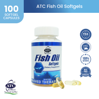 ATC Healthcare Fish Oil 100 Softgels Capsules 1000mg Omega 3 FDA Approved PHigh Purity Deep Sea Fish Oil For Adult With DHA EPA Vitamin E Original Food Supplements  Heart Blood Pressure Brain Memory Vision protection Bones Joints & Skin Care Improves