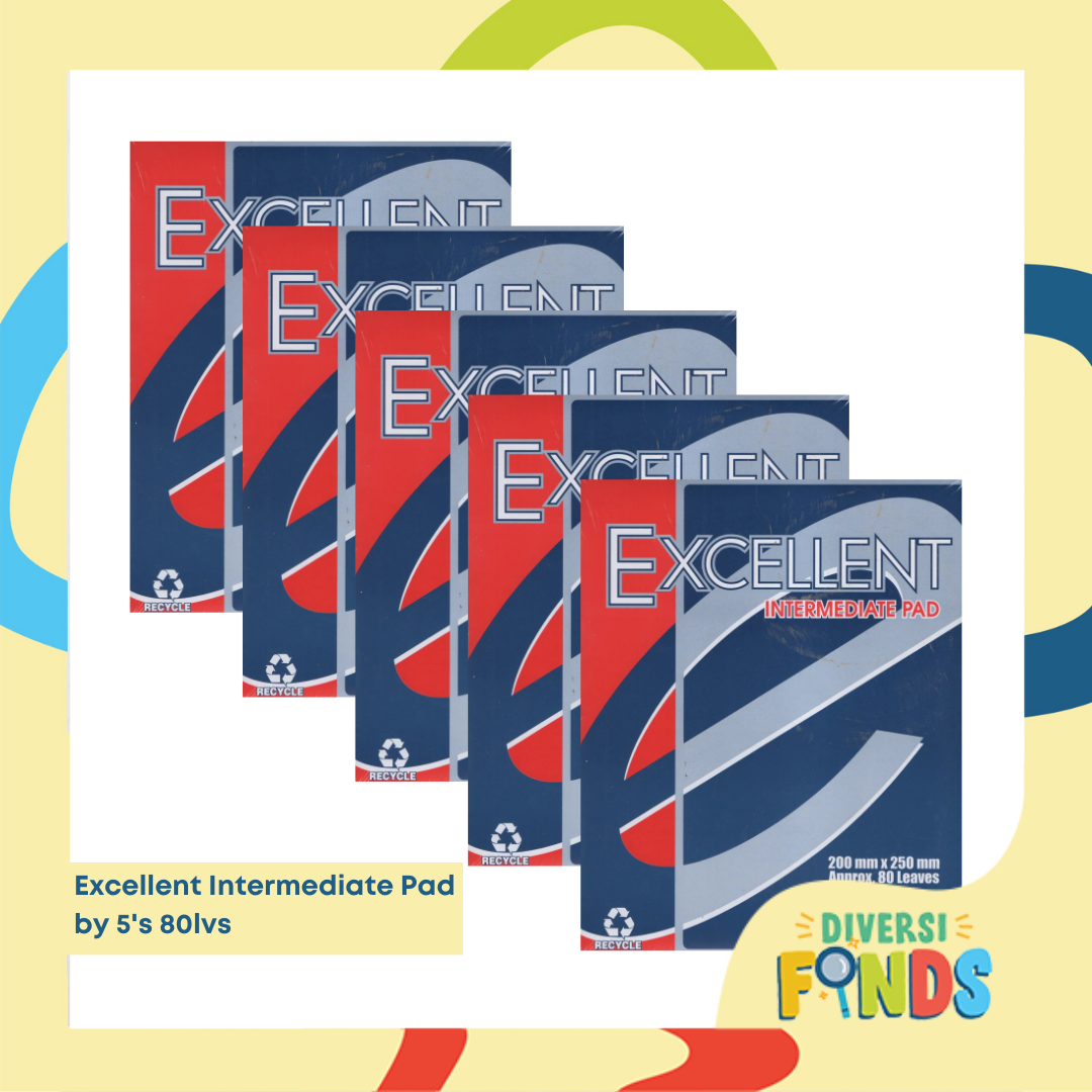 5pads EXCELLENT INTERMEDIATE PAD Quiz Pad 1/4 1/2 Lengthwise and Crosswise