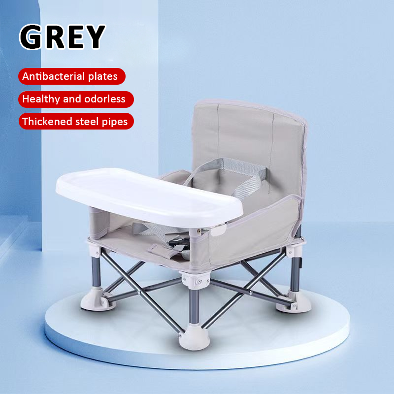 Baby Infant Feeding High Chair Foldable Booster Seat Adjustable Height Non-slip with Removable Legs Baby Dinner Plate