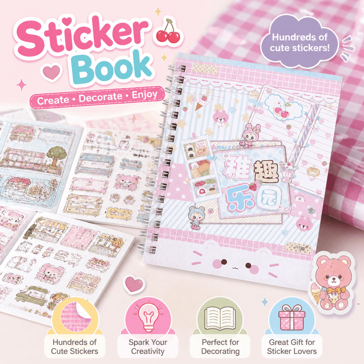 Decorate and Collect! Cute Sticker Book for Notebooks Planners and DIY Projects.