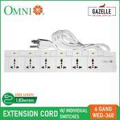 Omni 6-Gang Extension Cord Set with Individual Switches - WED-360