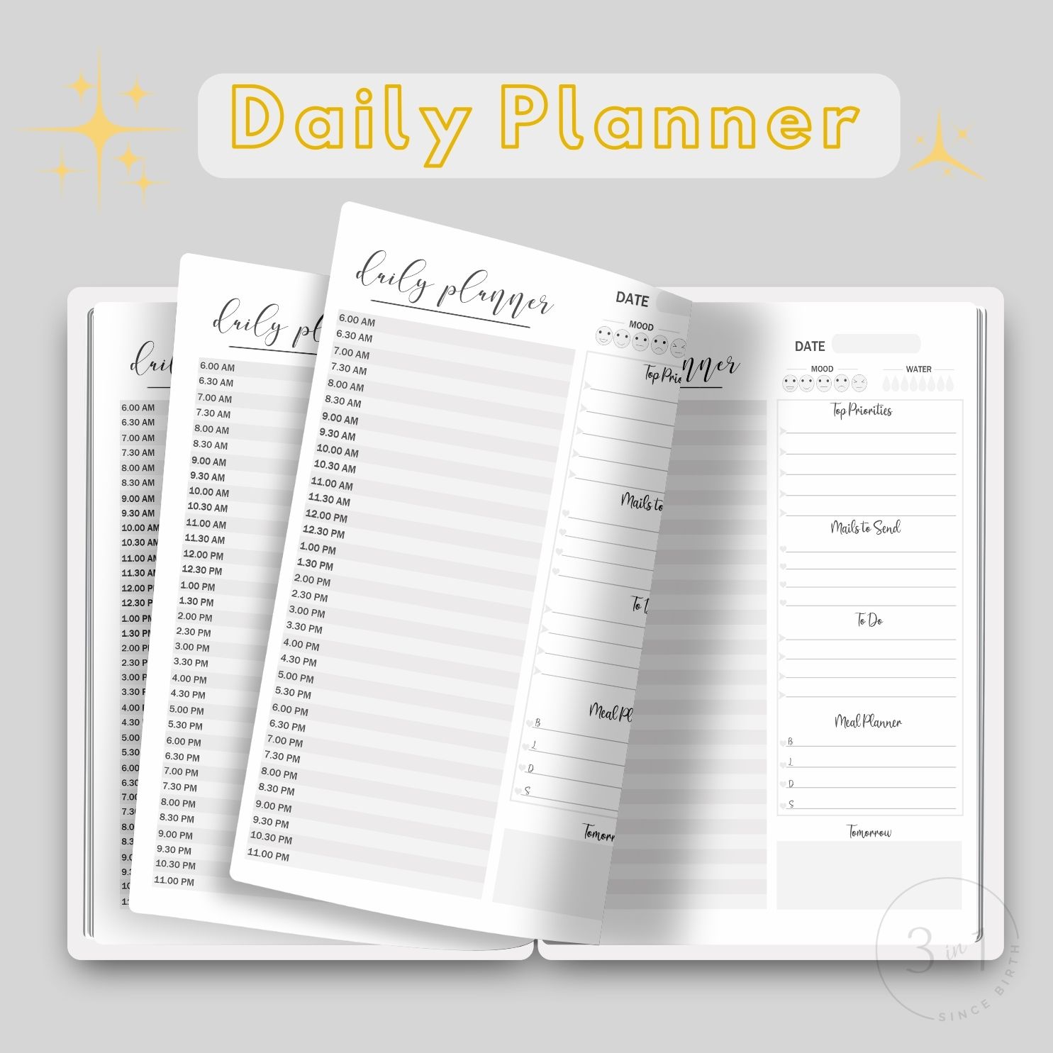 Undated Daily Planner With Time Record