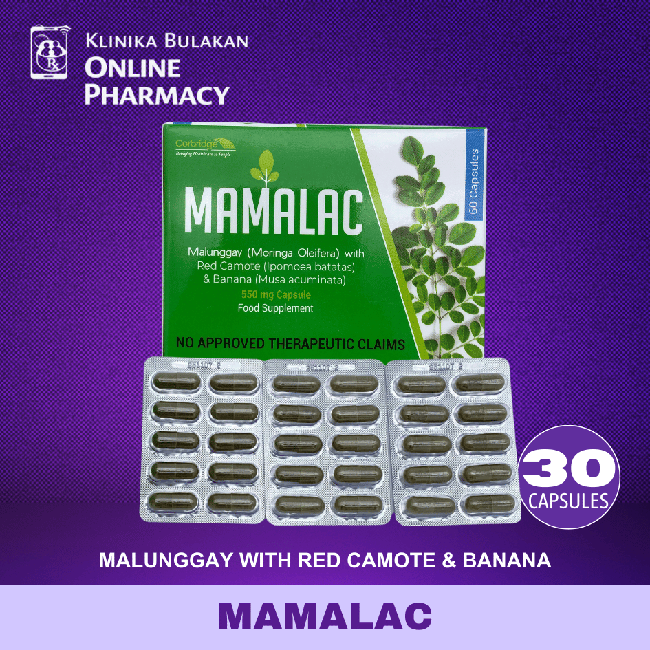 MAMALAC Malunggay + Red Camote+ Banana 30 Capsules NO BOX