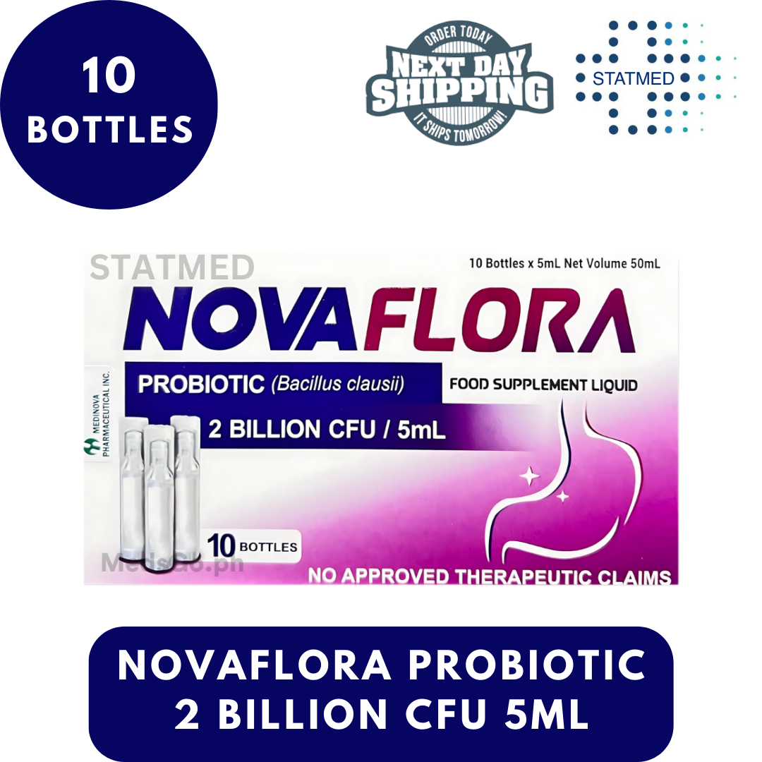 Novaflora Probiotic Bacillus Clausii 5mL l 5 & 10 Bottles