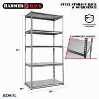 5-Tier Heavy Duty Boltless Storage Rack 750kg Capacity