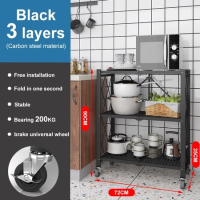 ETD Foldable】Kitchen Rack organizer Foldable Rack 5 layer Metal Rack steel rack shelves heavy duty