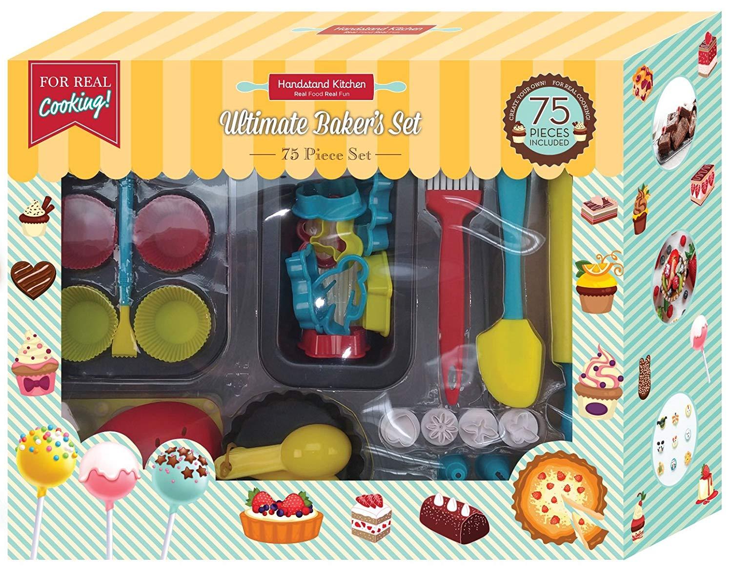 Handstand Kitchen 75-piece Ultimate Real Baking Set with Recipes for Kids