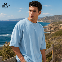 Crown Mens Premium Oversized Round Neck Plain Tshirt for men
