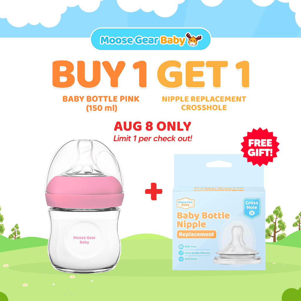 Moose Gear Baby Bottle Pink 150ml Anti Colic Feeding Bottle for Baby Infants Newborns Premium
