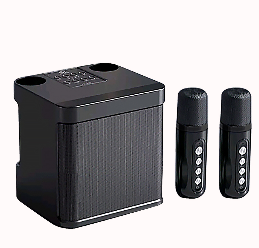 Bluetooth Speaker with mic Wireless Bluetooth Dual Microphone Karaoke ...