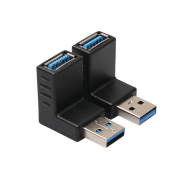 2PC USB 3 0 A Male to Female Extension Cable 90 Degree Right .