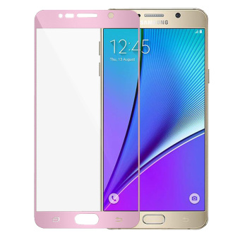 Full Cover Tempered Glass Screen Protector Guard for Samsung Galaxy Note 5 (Pink)