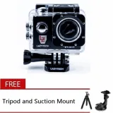 Lazytech 4K 30FPS 1080p 30/60FPS WiFi Action Pro 16MP Sports Camera (Black) with Free Tripod and Suction Mount