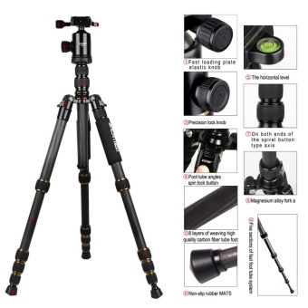 Zomei Z699C Professional Camera Carbon Filter Tripod Monopod With Ball Head Black - intl