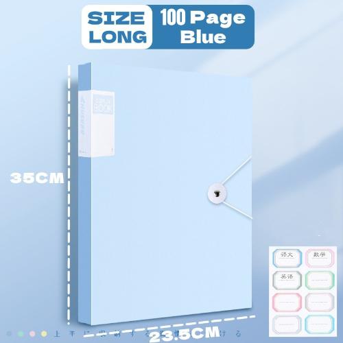 Long Size/A4 Paper Organizer Clear Book Long File Folder Organizer Long Presentation Book 30/60/80/100Pages