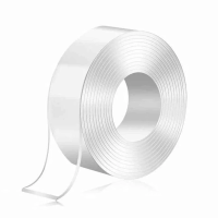 Double Sided Tape Heavy Duty 9.85FT/3M 16.5FT/5M Multipurpose Wall Tape Adhesive Strips Removable Mounting Tape - Reusable Strong Sticky Transparent Tape Gel Poster Carpet Tape for Paste Items