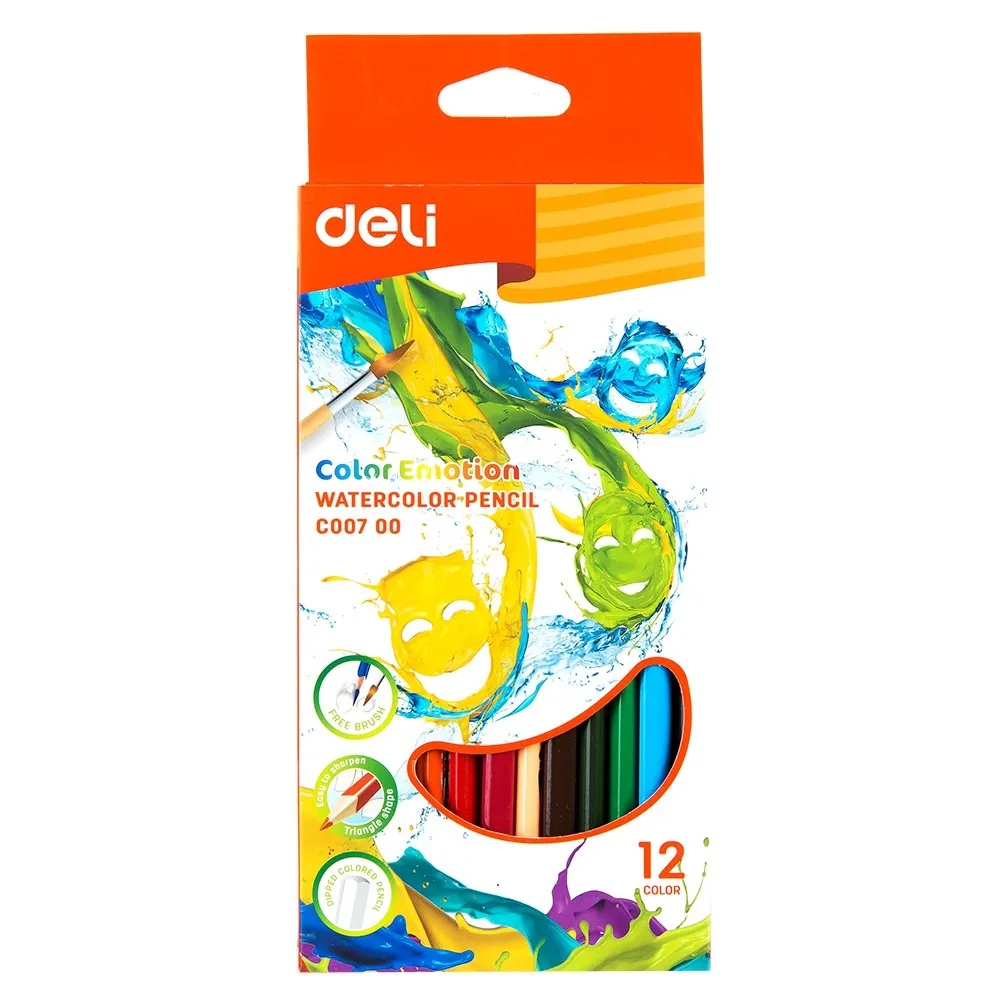 Deli School Supplies - Watercolor Pencil or Colored Pencil 12 Colors EC00700 7533C00700