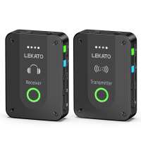 LEKATO MS-02 Wireless In Ear Monitor System 2.4G Stereo IEM Transmitter Receiver Automatic Pairing Wireless IEM System
