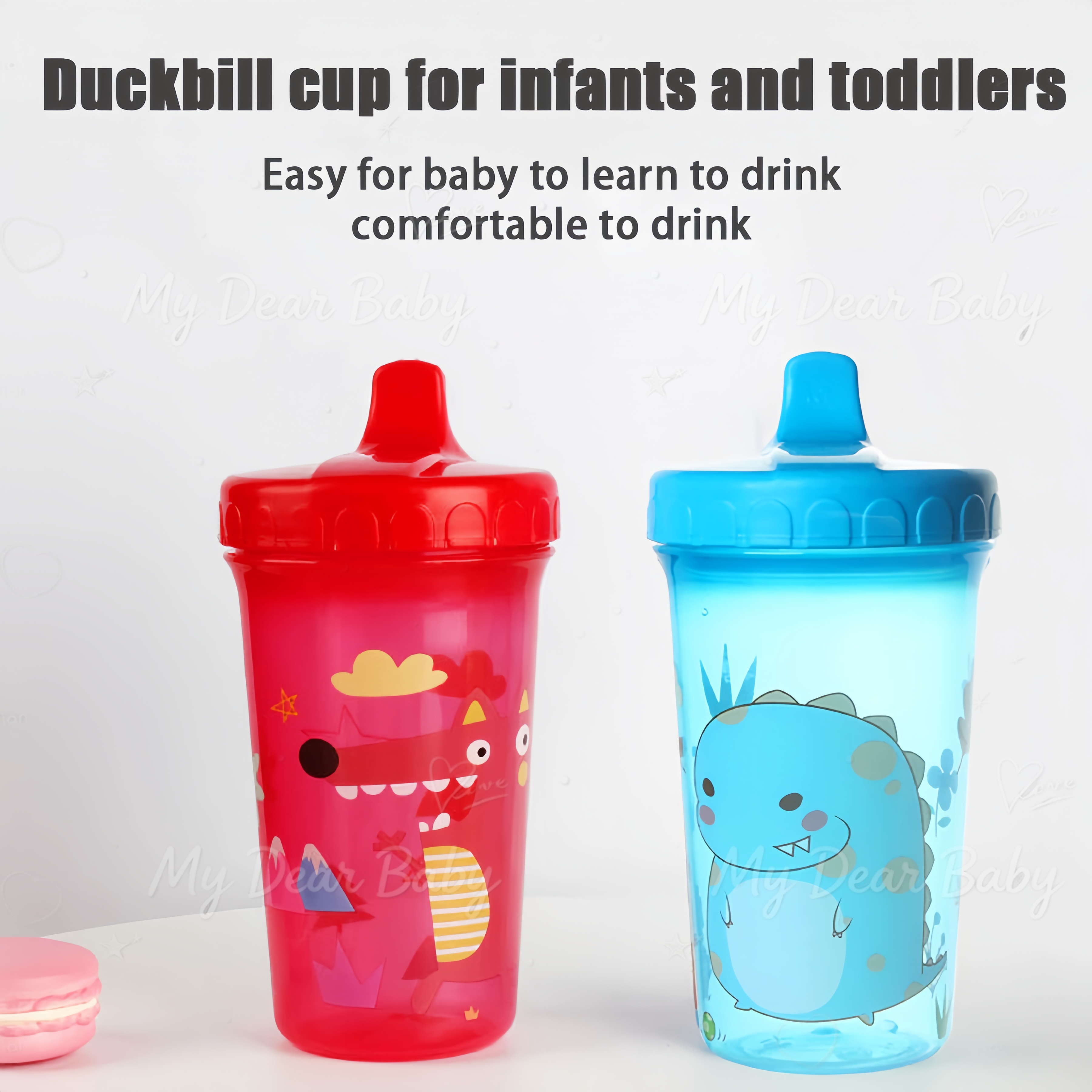 300ml Baby No Spill Duckbill Training Cup Toddler Bite Proof BPA Free Infant Water Drinking Bottle