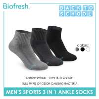 Biofresh Mens Antimicrobial Cotton Thick Sports Ankle Socks 3 pairs in a pack RMSKG18
