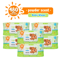INSPI  Babies Baby wipes Powder Scent 480 Tender sheets 6 Packs Wet Wipes for Baby kids newborn with Vitamin E Aloe Vera All Natural New born Wipe for Kids Baby Needs Sale Alcohol Free Moisturizer Wipe Bundle Sale flash sale Free Shipping