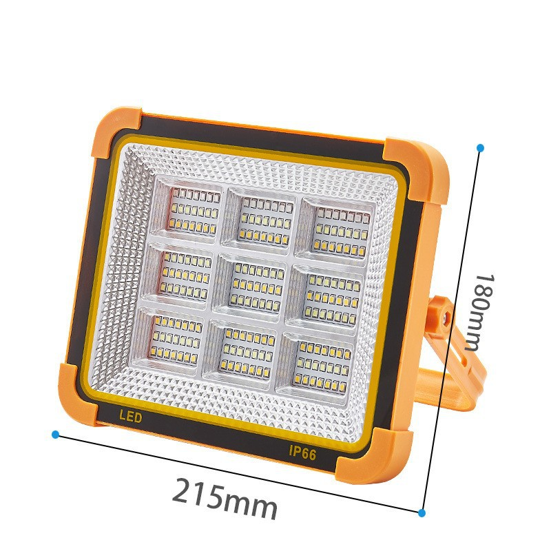 CBLUE Rechargeable Solar Flood Light Outdoor Portable LED Reflector Spotlight Rechargeable Projector Construction Lamp