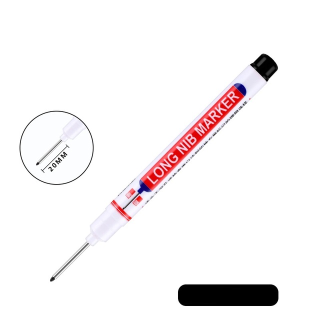 20mm Deep Hole Marker Pens Waterproof Long Tip Head Markers Metal Perforating Pen Extra Fine Tip Oil Marker Woodworking Marker Pens Extension Marker White Black Red Acrylic Paint Pens
